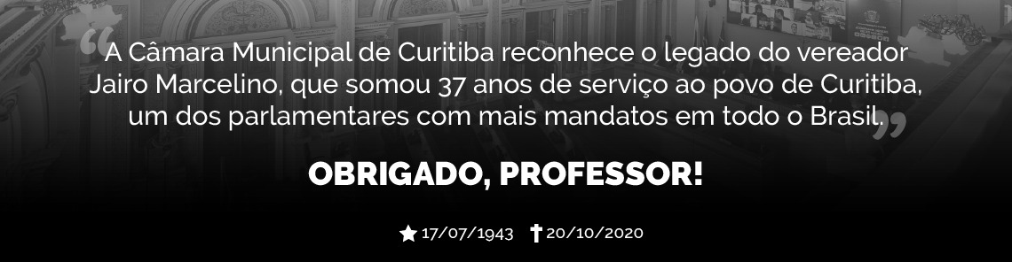 Banner de topo para a página especial sobre o legado e a despedida do vereador Jairo Marcelino, falecido em outubro de 2020.