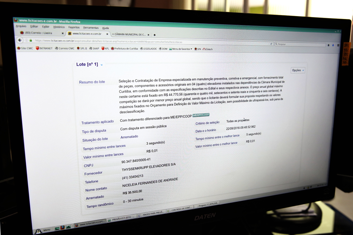 Câmara economiza 20% em licitação para manutenção de elevadores