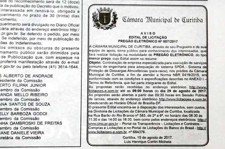 Câmara economizou 27,2% nas licitações realizadas em 2017