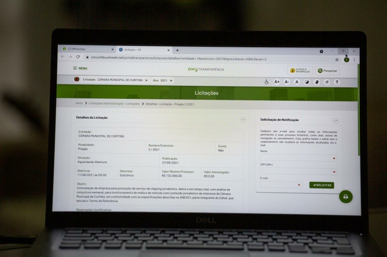 Câmara Municipal de Curitiba licita serviço de clipping jornalístico