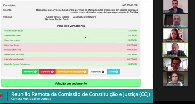 CCJ mantém veto a aulas presenciais; plenário dará a palavra final em Curitiba