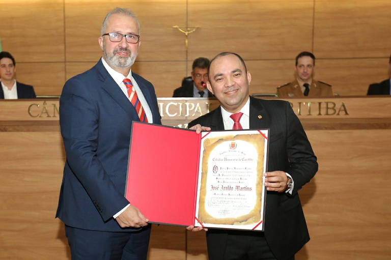 Deputado federal eleito, Aroldo Martins é cidadão honorário de Curitiba
