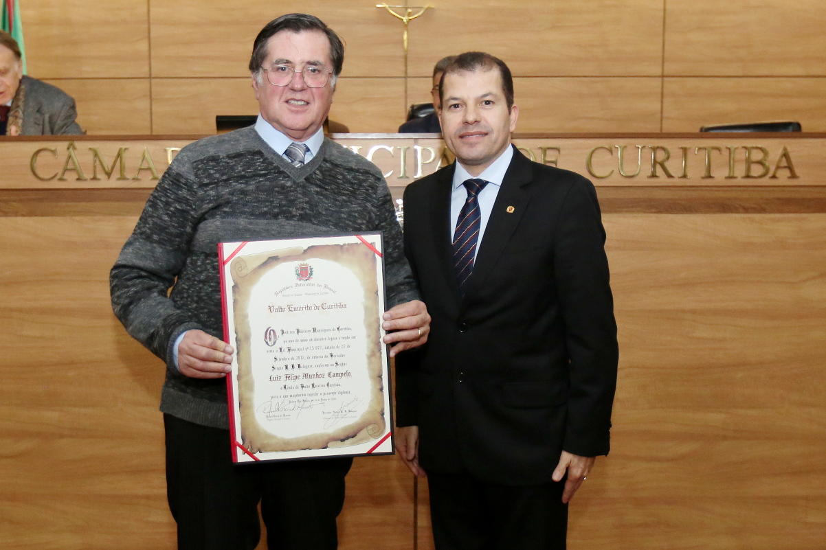 Engenheiro Luiz Felipe Campelo é vulto emérito de Curitiba