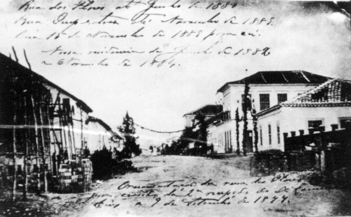 Rua da Imperatriz em 1880, atual rua XV de Novembro 