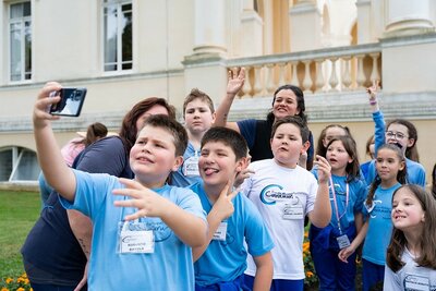 Estudantes em visita guiada