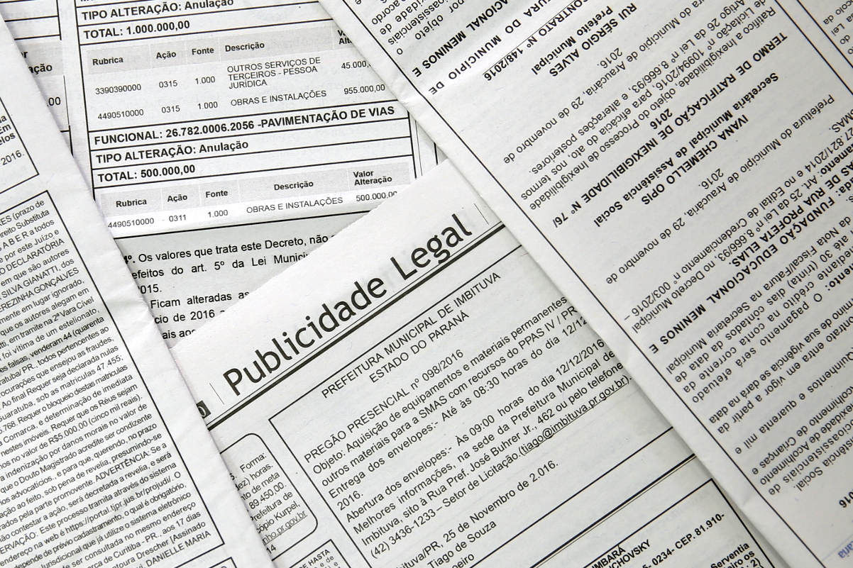 Licitação para publicações oficiais tem 22% de economicidade