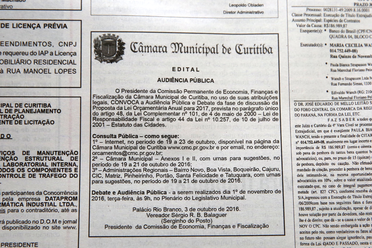 LOA 2017: Antes da votação, em dezembro, projeto terá consulta e audiência pública