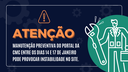 Manutenção preventiva deixa site fora do ar entre 14 e 17 de janeiro