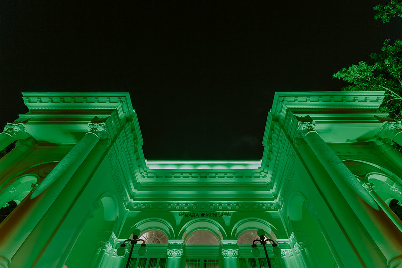 Palácio Rio Branco se ilumina de verde em comemoração ao Dia do Nutricionista 