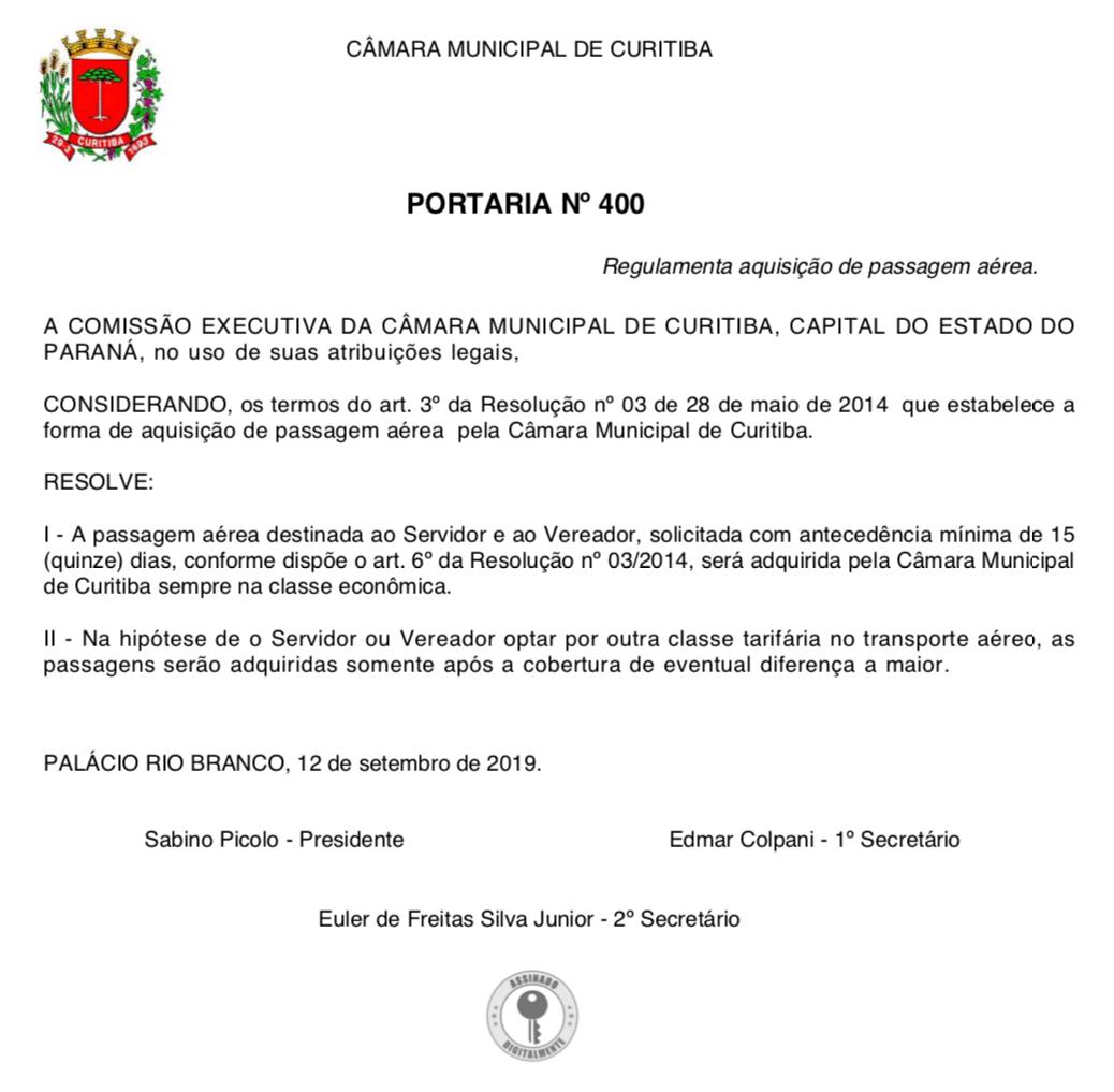 Viagens aéreas da Câmara  serão só na classe econômica